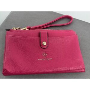 Adrienne Vittadini  Pink Wristlet Wallet 8"×4.5" EUC Pebbled